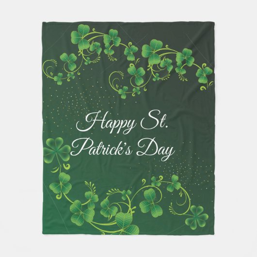 Couverture Polaire St. Patrick's Day Green Vine Shamrock Irish Party (Devant)