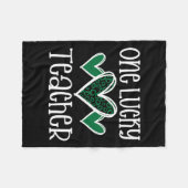 Couverture Polaire St. Patricks Day Professeur chanceux Coeur Emprein (Devant (Horizontal))