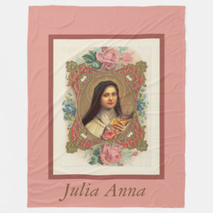 Couverture Polaire St Therese le petit crucifix de roses de rose de