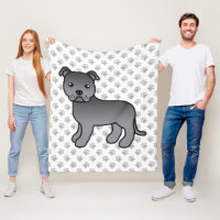 Staffie anglais bleu Chien de dessin animé mignon