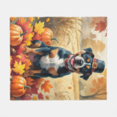 Couverture Polaire Staffordshire américain en feuilles d'automne (Devant (Horizontal))