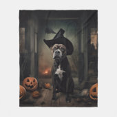 Couverture Polaire Staffordshire Terrier Citrouilles Halloween effray (Devant)