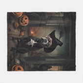Couverture Polaire Staffordshire Terrier Citrouilles Halloween effray (Devant (Horizontal))