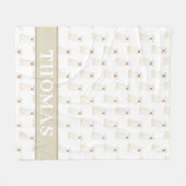 Couverture Polaire Staffy Pitbull personnalisé (Blanc)  (Devant (Horizontal))