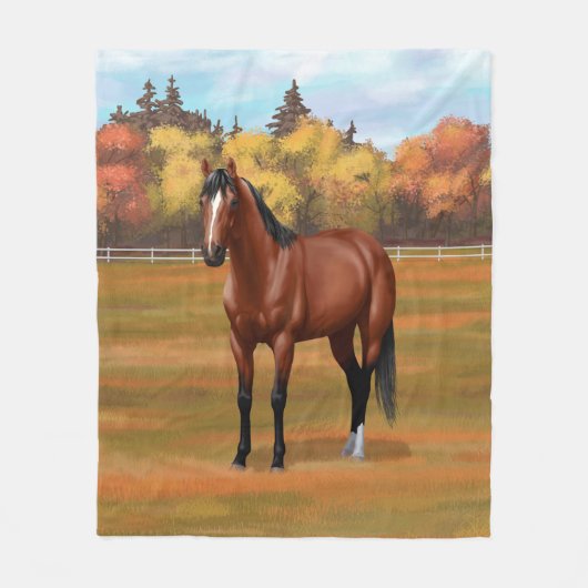 Couverture Polaire Stallion Cheval du Quartier Brown Bay (Devant)