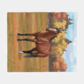 Couverture Polaire Stallion Cheval du Quartier Brown Bay (Devant (Horizontal))