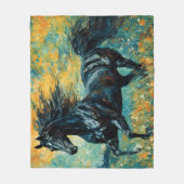 Couverture Polaire Stallion noir galopant (Devant)