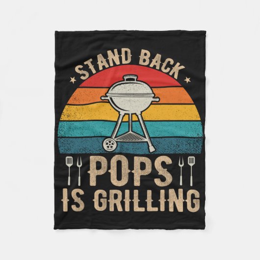 Couverture Polaire Stand Back Pops Est Grilling Barbecue Fête des pèr (Devant)