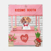 Couverture Polaire Stand de baisers pour la Saint-Valentin avec un ch (Devant)