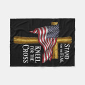 Couverture Polaire Stand For Flag Kneel For Cross Patriotic Christian (Devant (Horizontal))
