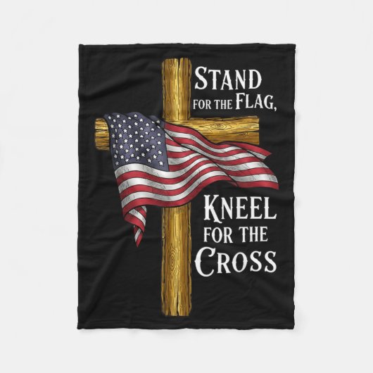 Couverture Polaire Stand For Flag Kneel For Cross Patriotic Christian (Devant)