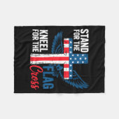 Couverture Polaire Stand For The Flag, Kneel For The Cross Patriotic (Devant (Horizontal))