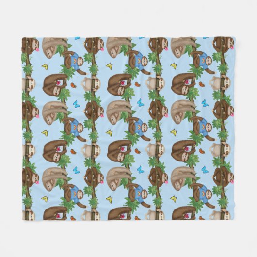 Couverture Polaire Stanley Sloth & amis douillette polaire bleue (Devant (Horizontal))