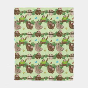 Couverture Polaire Stanley Sloth & amis douillette polaire verte couv