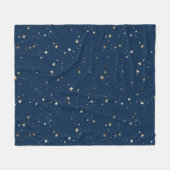 Couverture Polaire Star d'or sur le Motif de nuit bleu (Devant (Horizontal))