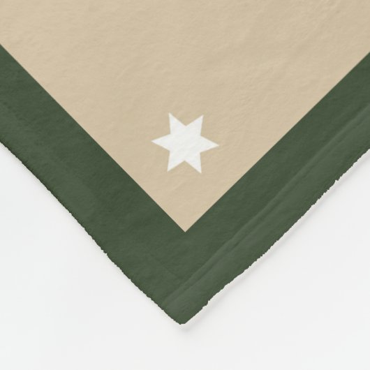 Couverture Polaire Star pattern christmas bear green beige name (Coin)