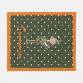 Couverture Polaire Star pattern christmas elf reideer beige name (Devant (Horizontal))