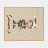 Couverture Polaire Star pattern gnome blue beige name (Devant (Horizontal))