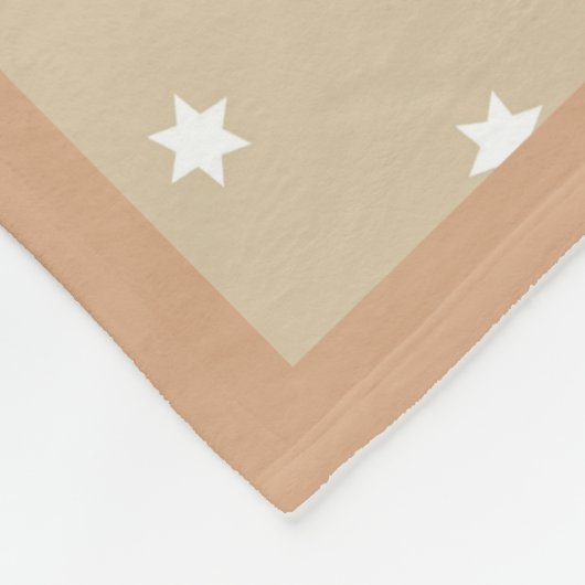 Couverture Polaire Star pattern reindeer snowman blue beige name (Coin)