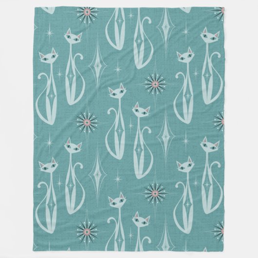 Couverture Polaire Starburgh Diamond Cats on Blue (Devant)