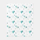 Couverture Polaire Starburst Mid Century Motif moderne Turquoise Aqua (Devant)