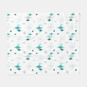Couverture Polaire Starburst Mid Century Motif moderne Turquoise Aqua (Devant (Horizontal))