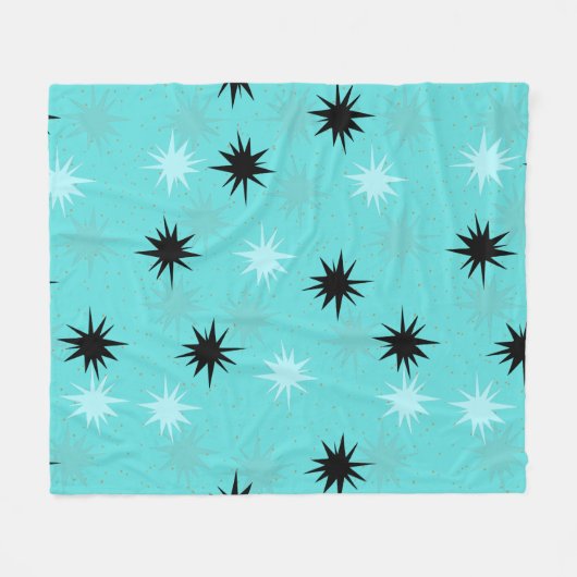 Couverture Polaire Starbursts Turquoise Atomique (Devant (Horizontal))