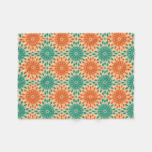 Couverture Polaire Starburt génial Teal et conception orange (Devant (Horizontal))