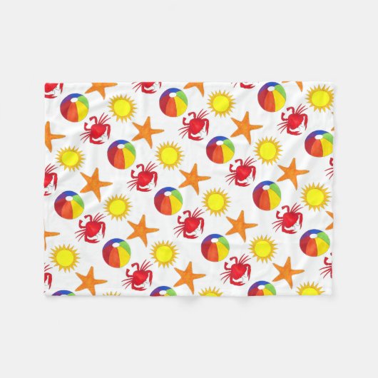 Couverture Polaire Starfish Crab Beachball Summer Sunshine Beach (Devant (Horizontal))
