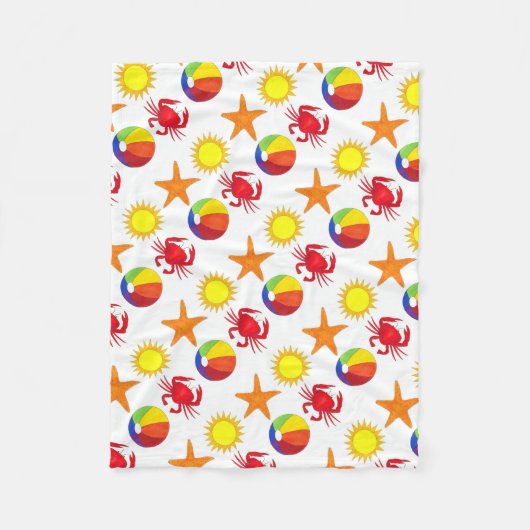 Couverture Polaire Starfish Crab Beachball Summer Sunshine Beach (Devant)