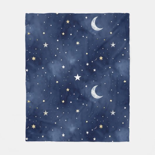 Couverture Polaire Starry Night Moon Constellations Pattern (Devant)