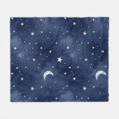 Couverture Polaire Starry Night Moon Constellations Pattern (Devant (Horizontal))