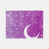 Couverture Polaire Starry Night Sky Purple Moon et étoiles (Devant (Horizontal))