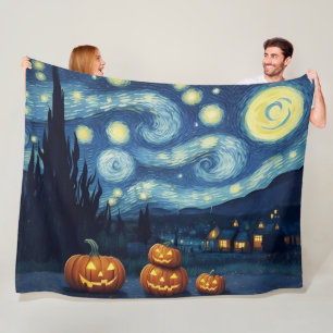 Couverture Polaire Starry Night Van Gogh Halloween