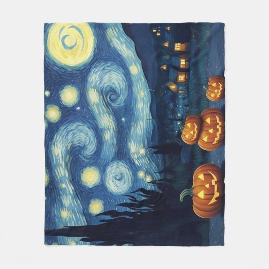 Couverture Polaire Starry Night Van Gogh Halloween (Devant)