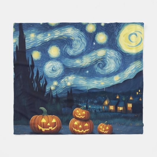 Couverture Polaire Starry Night Van Gogh Halloween (Devant (Horizontal))