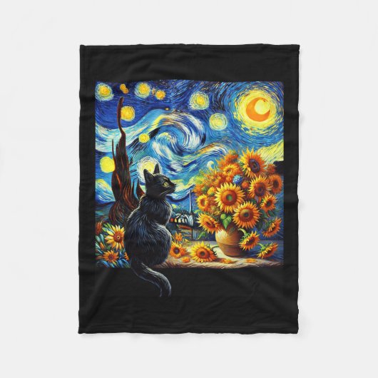 Couverture Polaire Starry Night Vincent Van Gogh Sunflowers Amoureux  (Devant)