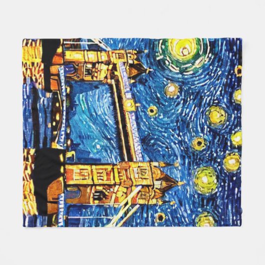 Couverture Polaire Starry Starry Night Londres Angleterre (Devant (Horizontal))