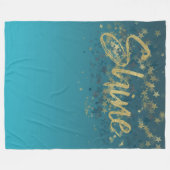 Couverture Polaire Stars Gold Blue Shine (Devant (Horizontal))