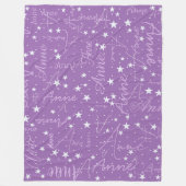 Couverture Polaire Stars Sky Ultra Violet (avec son nom) (Devant)