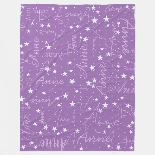 Couverture Polaire Stars Sky Ultra Violet (avec son nom) (Devant)