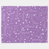 Couverture Polaire Stars Sky Ultra Violet (avec son nom) (Devant (Horizontal))