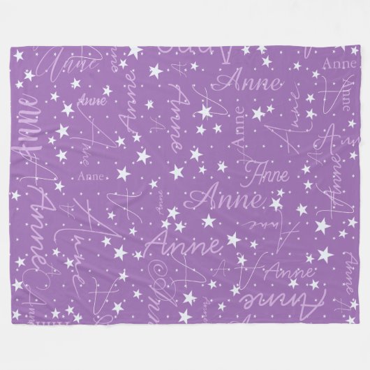 Couverture Polaire Stars Sky Ultra Violet (avec son nom) (Devant (Horizontal))