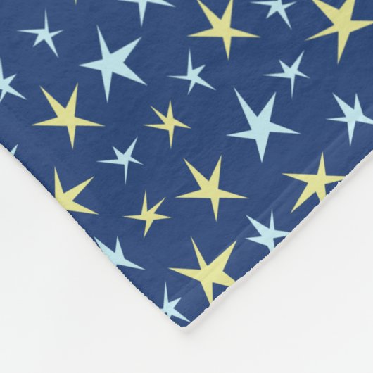 Couverture Polaire Stars Space Motif Retro 1960 Geometry Blue (Coin)