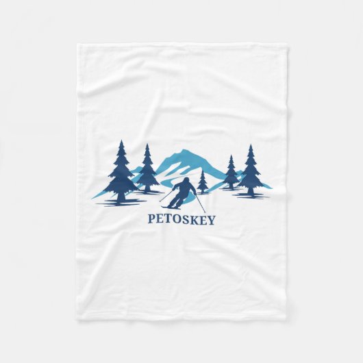 Couverture Polaire Station de ski de Petoskey Michigan Ski de ski _1 (Devant)