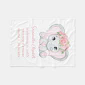 Couverture Polaire Statistiques de naissance Bébé rose Eléphant Bébé  (Devant (Horizontal))