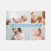 Couverture Polaire Statistiques de naissance Bleu bébé moderne Photos (Devant (Horizontal))