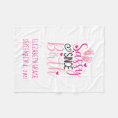 Couverture Polaire Statistiques de naissance rose Coeurs Sassy depuis (Devant (Horizontal))