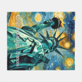 Couverture Polaire Statue de la liberté impressionnisme (Devant (Horizontal))