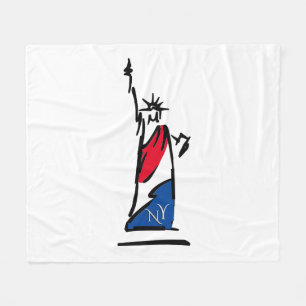 Couverture Polaire Statue de la Liberté NY Rouge Blanc et Bleu